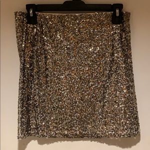 Gold Sequin Mini Skirt
